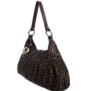 FENDI Vintage Zucca Chef Hobo **Authentic**